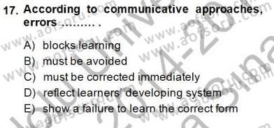 Dilbilim 2 Dersi 2014 - 2015 Yılı (Vize) Ara Sınavı 17. Soru