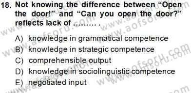 Dilbilim 2 Dersi 2014 - 2015 Yılı (Vize) Ara Sınavı 18. Soru