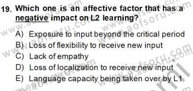 Dilbilim 2 Dersi 2014 - 2015 Yılı (Vize) Ara Sınavı 19. Soru