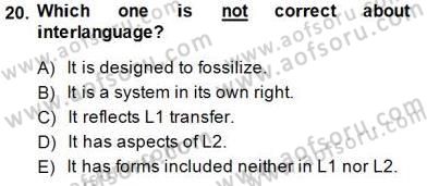 Dilbilim 2 Dersi 2014 - 2015 Yılı (Vize) Ara Sınavı 20. Soru