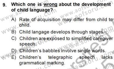 Dilbilim 2 Dersi 2014 - 2015 Yılı (Vize) Ara Sınavı 9. Soru
