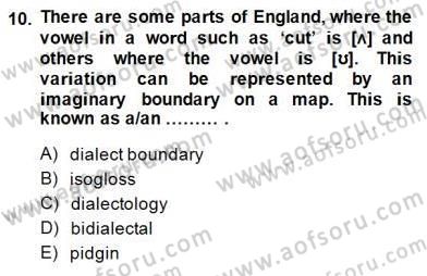 Dilbilim 2 Dersi 2014 - 2015 Yılı (Final) Dönem Sonu Sınav Soruları 10. Soru