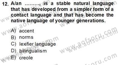Dilbilim 2 Dersi 2014 - 2015 Yılı (Final) Dönem Sonu Sınav Soruları 12. Soru
