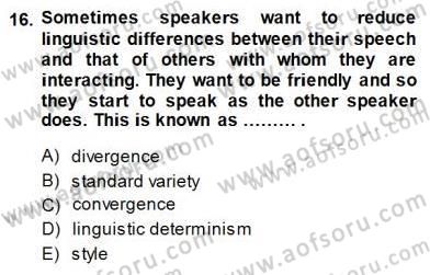 Dilbilim 2 Dersi 2014 - 2015 Yılı (Final) Dönem Sonu Sınav Soruları 16. Soru