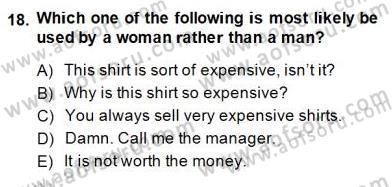 Dilbilim 2 Dersi 2014 - 2015 Yılı (Final) Dönem Sonu Sınav Soruları 18. Soru