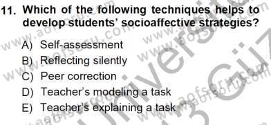 Çocuklara Yabancı Dil Öğretimi 1 Dersi 2012 - 2013 Yılı (Vize) Ara Sınav Soruları 11. Soru