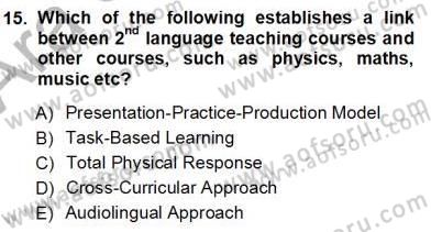 Çocuklara Yabancı Dil Öğretimi 1 Dersi 2012 - 2013 Yılı (Vize) Ara Sınav Soruları 15. Soru