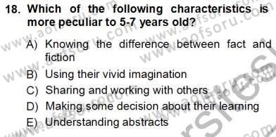 Çocuklara Yabancı Dil Öğretimi 1 Dersi 2012 - 2013 Yılı (Vize) Ara Sınav Soruları 18. Soru