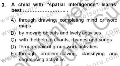 Çocuklara Yabancı Dil Öğretimi 1 Dersi 2012 - 2013 Yılı (Vize) Ara Sınav Soruları 3. Soru