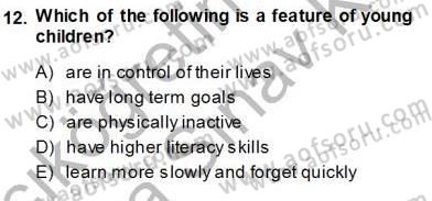 Çocuklara Yabancı Dil Öğretimi 1 Dersi 2013 - 2014 Yılı (Vize) Ara Sınav Soruları 12. Soru