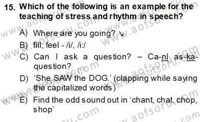 Çocuklara Yabancı Dil Öğretimi 1 Dersi 2013 - 2014 Yılı (Vize) Ara Sınav Soruları 15. Soru