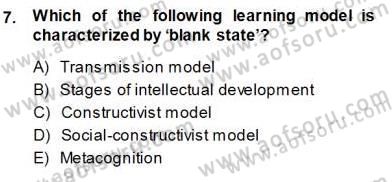 Çocuklara Yabancı Dil Öğretimi 1 Dersi 2013 - 2014 Yılı (Vize) Ara Sınav Soruları 7. Soru