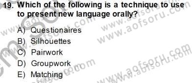 Çocuklara Yabancı Dil Öğretimi 1 Dersi 2013 - 2014 Yılı (Final) Dönem Sonu Sınav Soruları 19. Soru