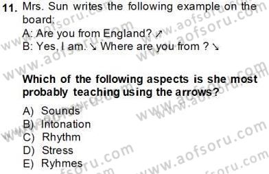 Çocuklara Yabancı Dil Öğretimi 1 Dersi 2013 - 2014 Yılı Tek Ders Sınav Soruları 11. Soru
