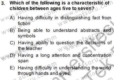 Çocuklara Yabancı Dil Öğretimi 1 Dersi 2013 - 2014 Yılı Tek Ders Sınav Soruları 3. Soru