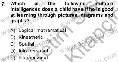 Çocuklara Yabancı Dil Öğretimi 1 Dersi 2013 - 2014 Yılı Tek Ders Sınav Soruları 7. Soru