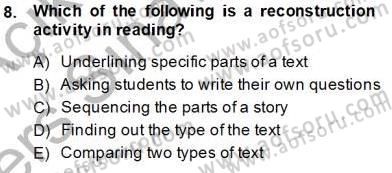 Çocuklara Yabancı Dil Öğretimi 1 Dersi 2013 - 2014 Yılı Tek Ders Sınav Soruları 8. Soru