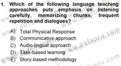 Çocuklara Yabancı Dil Öğretimi 1 Dersi 2015 - 2016 Yılı (Vize) Ara Sınav Soruları 1. Soru