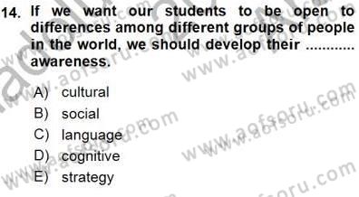 Çocuklara Yabancı Dil Öğretimi 1 Dersi 2015 - 2016 Yılı (Vize) Ara Sınav Soruları 14. Soru