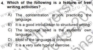 Çocuklara Yabancı Dil Öğretimi 1 Dersi 2015 - 2016 Yılı (Final) Dönem Sonu Sınav Soruları 4. Soru