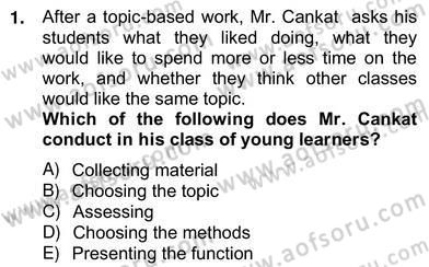 Çocuklara Yabancı Dil Öğretimi 2 Dersi 2012 - 2013 Yılı (Vize) Ara Sınav Soruları 1. Soru