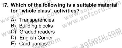 Çocuklara Yabancı Dil Öğretimi 2 Dersi 2012 - 2013 Yılı (Vize) Ara Sınav Soruları 17. Soru