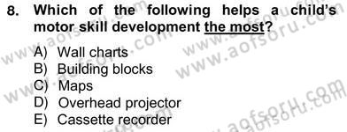 Çocuklara Yabancı Dil Öğretimi 2 Dersi 2012 - 2013 Yılı (Vize) Ara Sınav Soruları 8. Soru