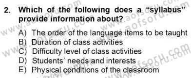 Çocuklara Yabancı Dil Öğretimi 2 Dersi 2012 - 2013 Yılı (Final) Dönem Sonu Sınav Soruları 2. Soru