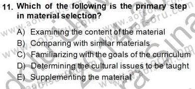 Çocuklara Yabancı Dil Öğretimi 2 Dersi 2014 - 2015 Yılı (Vize) Ara Sınav Soruları 11. Soru