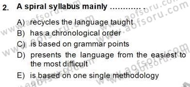 Çocuklara Yabancı Dil Öğretimi 2 Dersi 2014 - 2015 Yılı (Vize) Ara Sınav Soruları 2. Soru