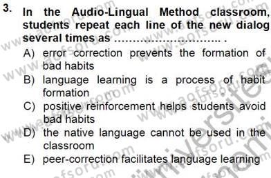 İngilizce Öğretiminde Yaklaşımlar Dersi 2012 - 2013 Yılı (Final) Dönem Sonu Sınav Soruları 3. Soru