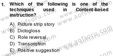 İngilizce Öğretiminde Yaklaşımlar Dersi 2013 - 2014 Yılı (Final) Dönem Sonu Sınav Soruları 1. Soru