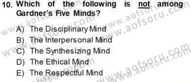 İngilizce Öğretiminde Yaklaşımlar Dersi 2013 - 2014 Yılı (Final) Dönem Sonu Sınav Soruları 10. Soru