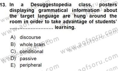 İngilizce Öğretiminde Yaklaşımlar Dersi 2015 - 2016 Yılı (Vize) Ara Sınav Soruları 13. Soru