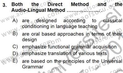 İngilizce Öğretiminde Yaklaşımlar Dersi 2015 - 2016 Yılı (Vize) Ara Sınav Soruları 3. Soru