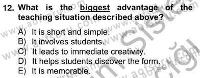 Dilbilgisi Öğretimi Dersi 2012 - 2013 Yılı (Vize) Ara Sınav Soruları 12. Soru