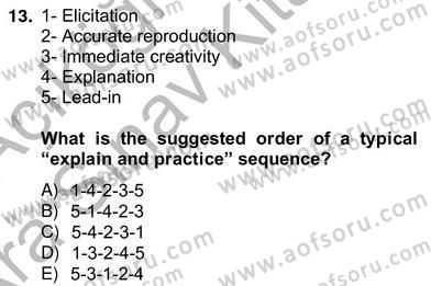 Dilbilgisi Öğretimi Dersi 2012 - 2013 Yılı (Vize) Ara Sınav Soruları 13. Soru