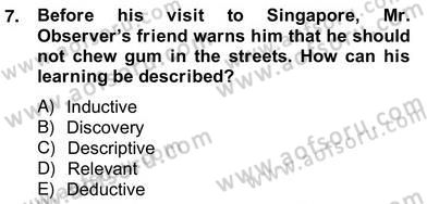 Dilbilgisi Öğretimi Dersi 2012 - 2013 Yılı (Vize) Ara Sınav Soruları 7. Soru