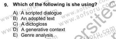 Dilbilgisi Öğretimi Dersi 2012 - 2013 Yılı (Vize) Ara Sınav Soruları 9. Soru