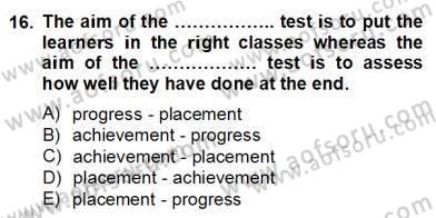 Dilbilgisi Öğretimi Dersi 2012 - 2013 Yılı (Final) Dönem Sonu Sınav Soruları 16. Soru