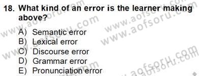 Dilbilgisi Öğretimi Dersi 2012 - 2013 Yılı (Final) Dönem Sonu Sınav Soruları 18. Soru