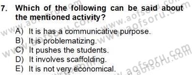 Dilbilgisi Öğretimi Dersi 2012 - 2013 Yılı (Final) Dönem Sonu Sınav Soruları 7. Soru