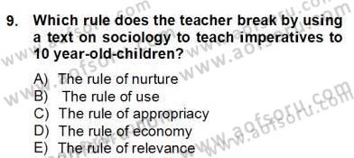 Dilbilgisi Öğretimi Dersi 2012 - 2013 Yılı (Final) Dönem Sonu Sınav Soruları 9. Soru