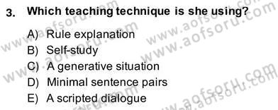 Dilbilgisi Öğretimi Dersi 2013 - 2014 Yılı (Vize) Ara Sınav Soruları 3. Soru