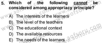 Dilbilgisi Öğretimi Dersi 2013 - 2014 Yılı (Vize) Ara Sınav Soruları 5. Soru