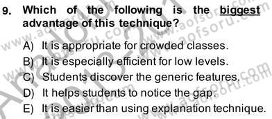 Dilbilgisi Öğretimi Dersi 2013 - 2014 Yılı (Vize) Ara Sınav Soruları 9. Soru