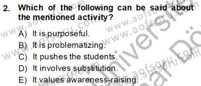 Dilbilgisi Öğretimi Dersi 2013 - 2014 Yılı (Final) Dönem Sonu Sınav Soruları 2. Soru