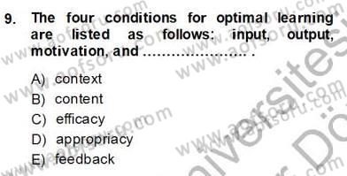 Dilbilgisi Öğretimi Dersi 2013 - 2014 Yılı (Final) Dönem Sonu Sınav Soruları 9. Soru