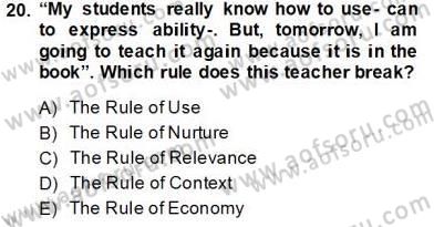 Dilbilgisi Öğretimi Dersi 2013 - 2014 Yılı Tek Ders Sınav Soruları 20. Soru