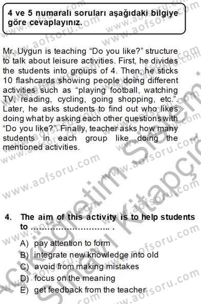 Dilbilgisi Öğretimi Dersi 2013 - 2014 Yılı Tek Ders Sınav Soruları 4. Soru